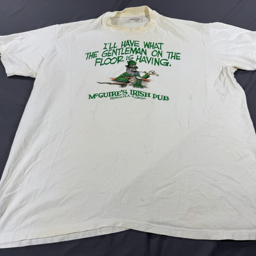 Vintage 1988 Irish Pub‎ Single Stitch T-Shirt XL St. Patricks Day Stedman Tag
